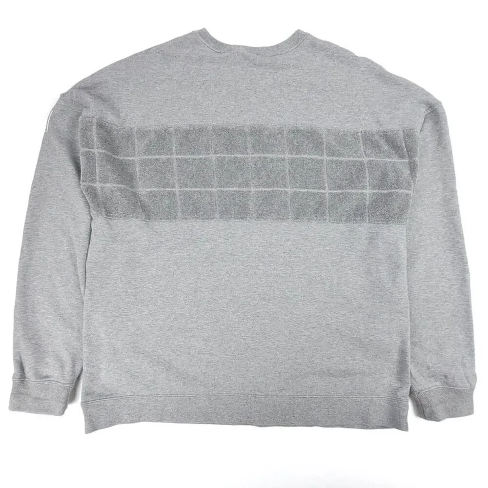 NIKE Nk Court NYC French Terry Crew Neck Sweatshirt Pullover Mens XL Gray White